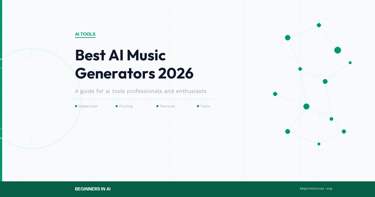 Comparison chart of best AI music generators in 2026 including Suno Udio and Lyria