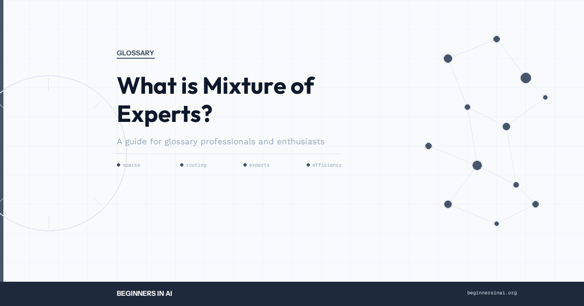 Mixture of Experts diagram showing a router selecting specialized expert networks for each input