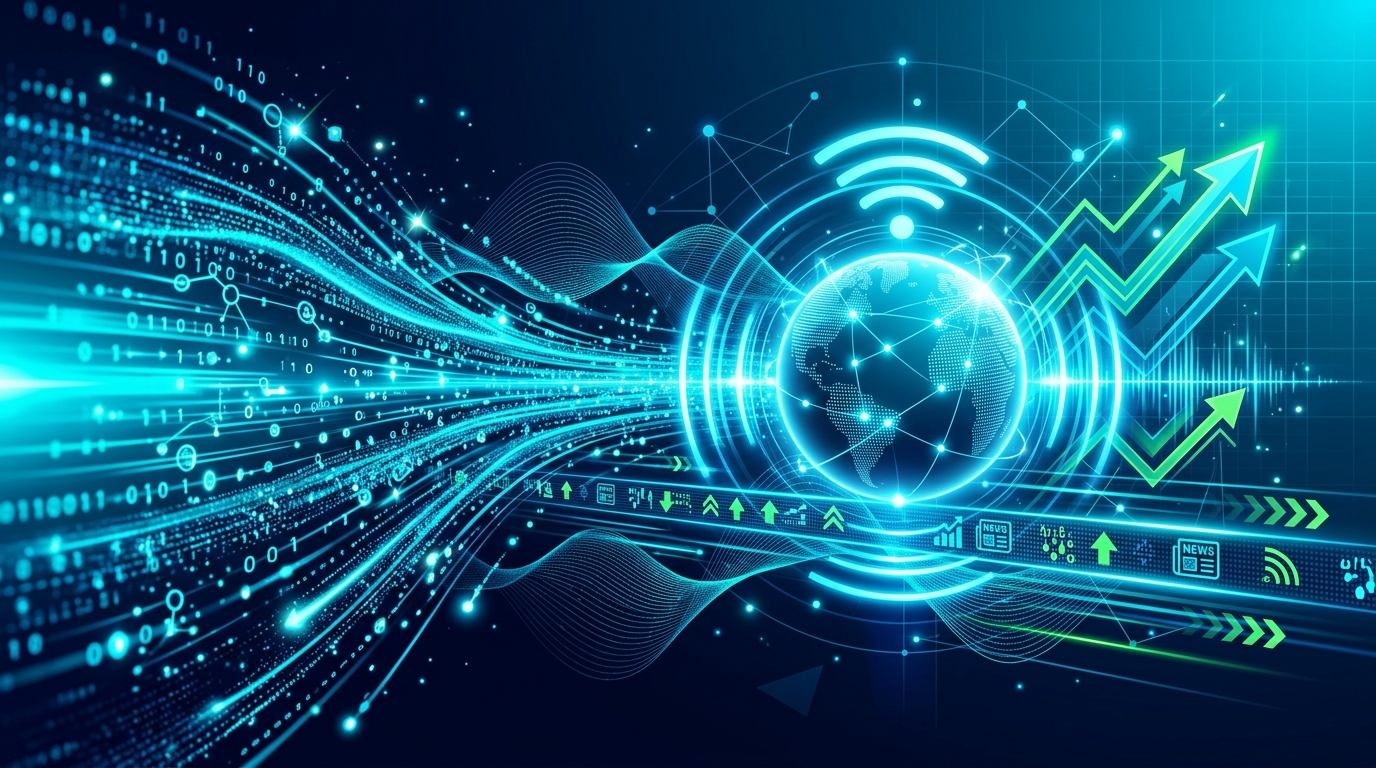 Dynamic cyan visualization of real-time data streams and live information