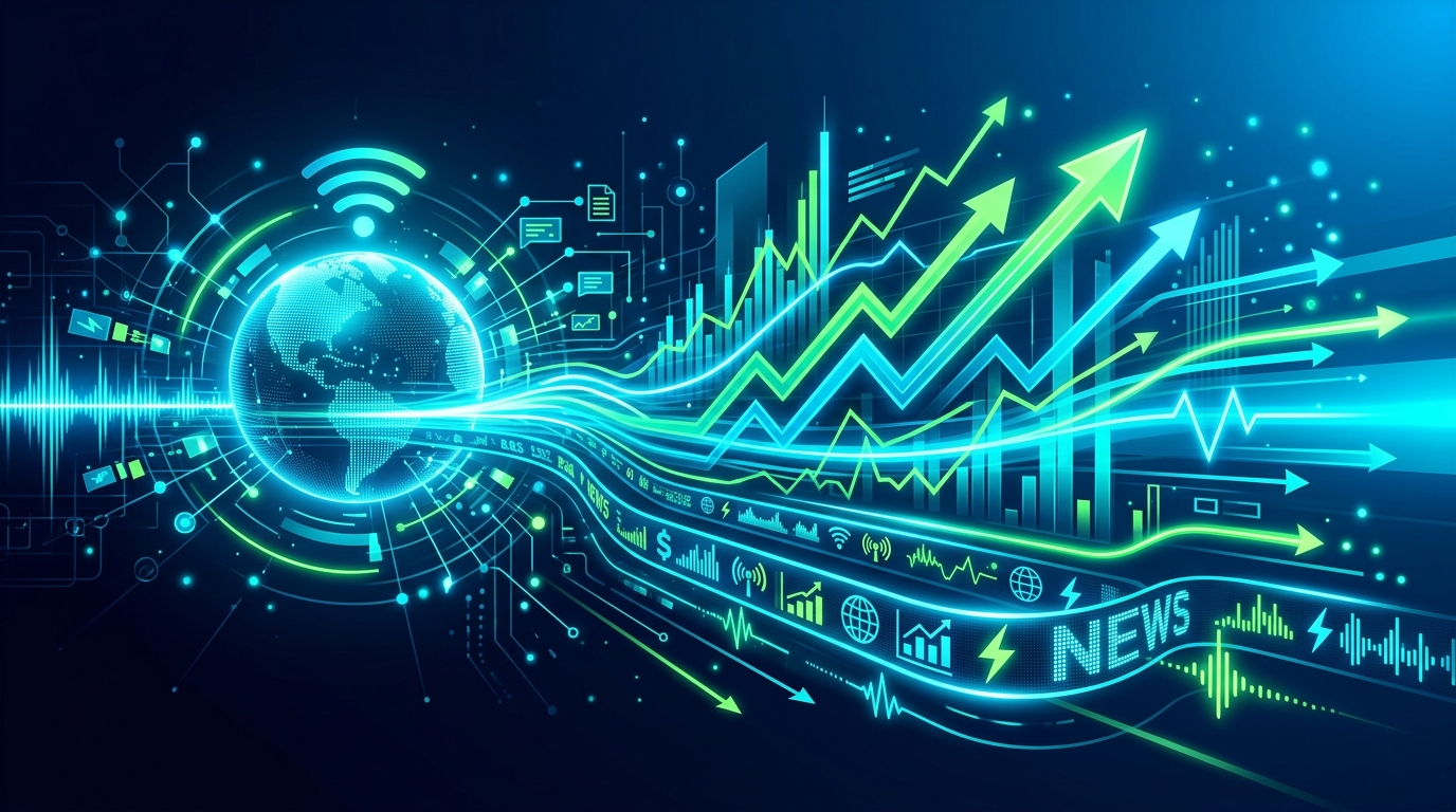 Dynamic cyan visualization of real-time data streams and live information