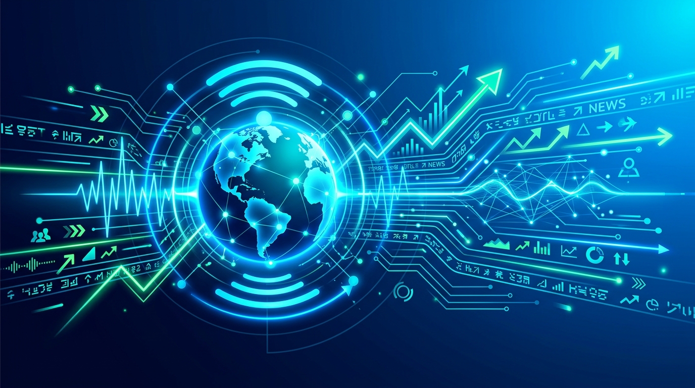 Dynamic cyan visualization of real-time data streams and live information