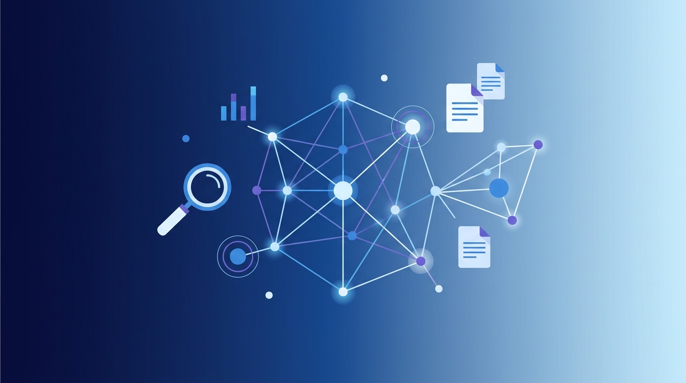 Abstract blue research network visualization