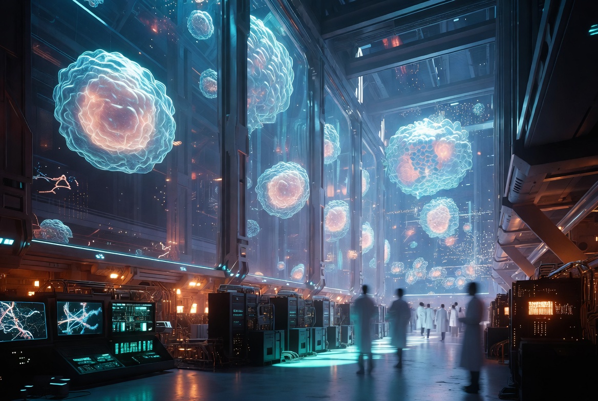 Beginners in AI: video and voice automation illustration, an immersive media scene